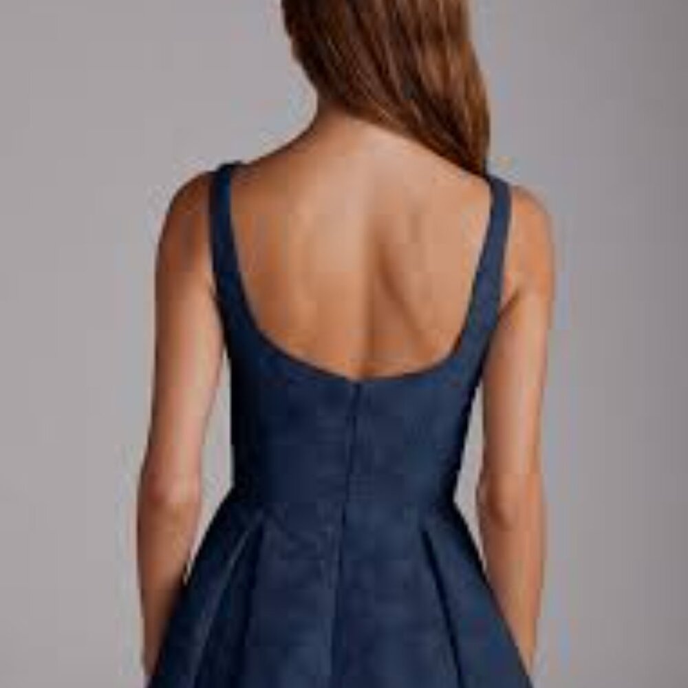 Navy midi fit and flare corset dress - Picture 2 of 3
